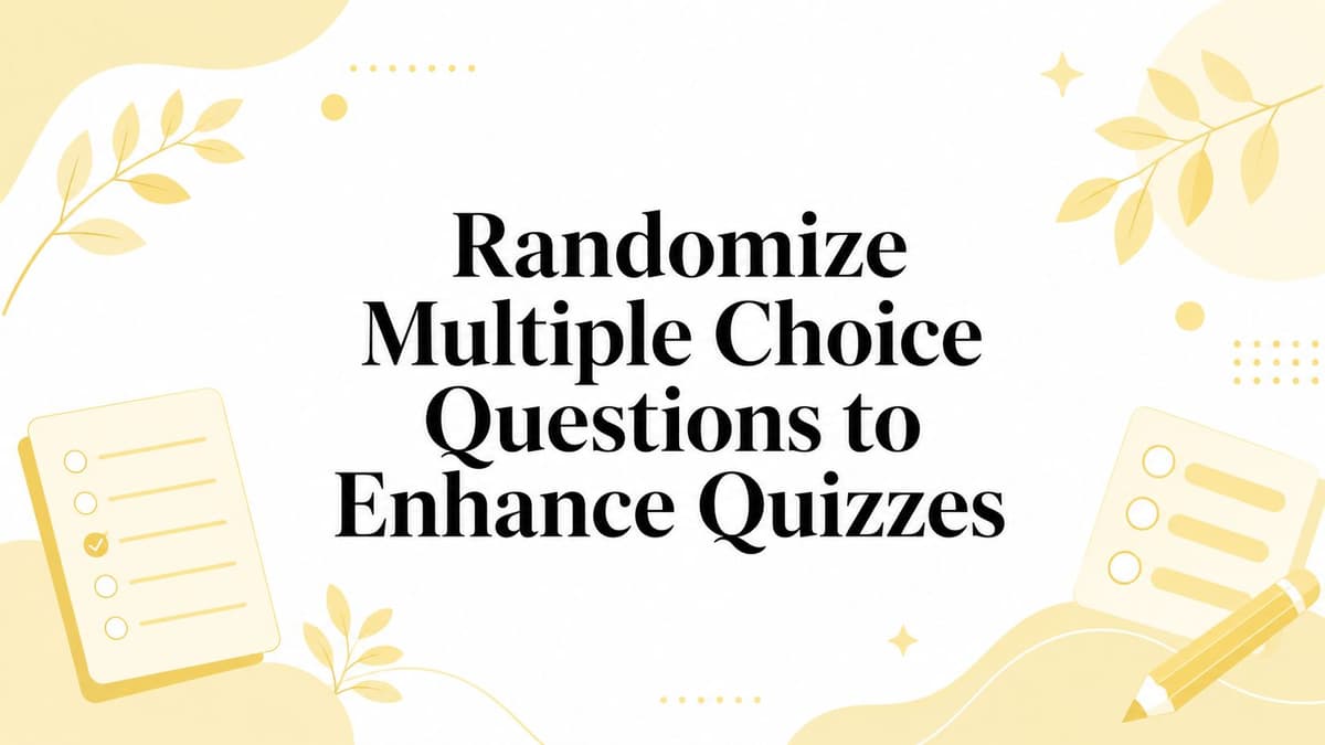 Randomize Multiple Choice Questions to Enhance Quizzes