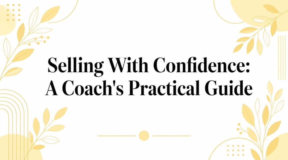 Selling With Confidence: A Coach's Practical Guide