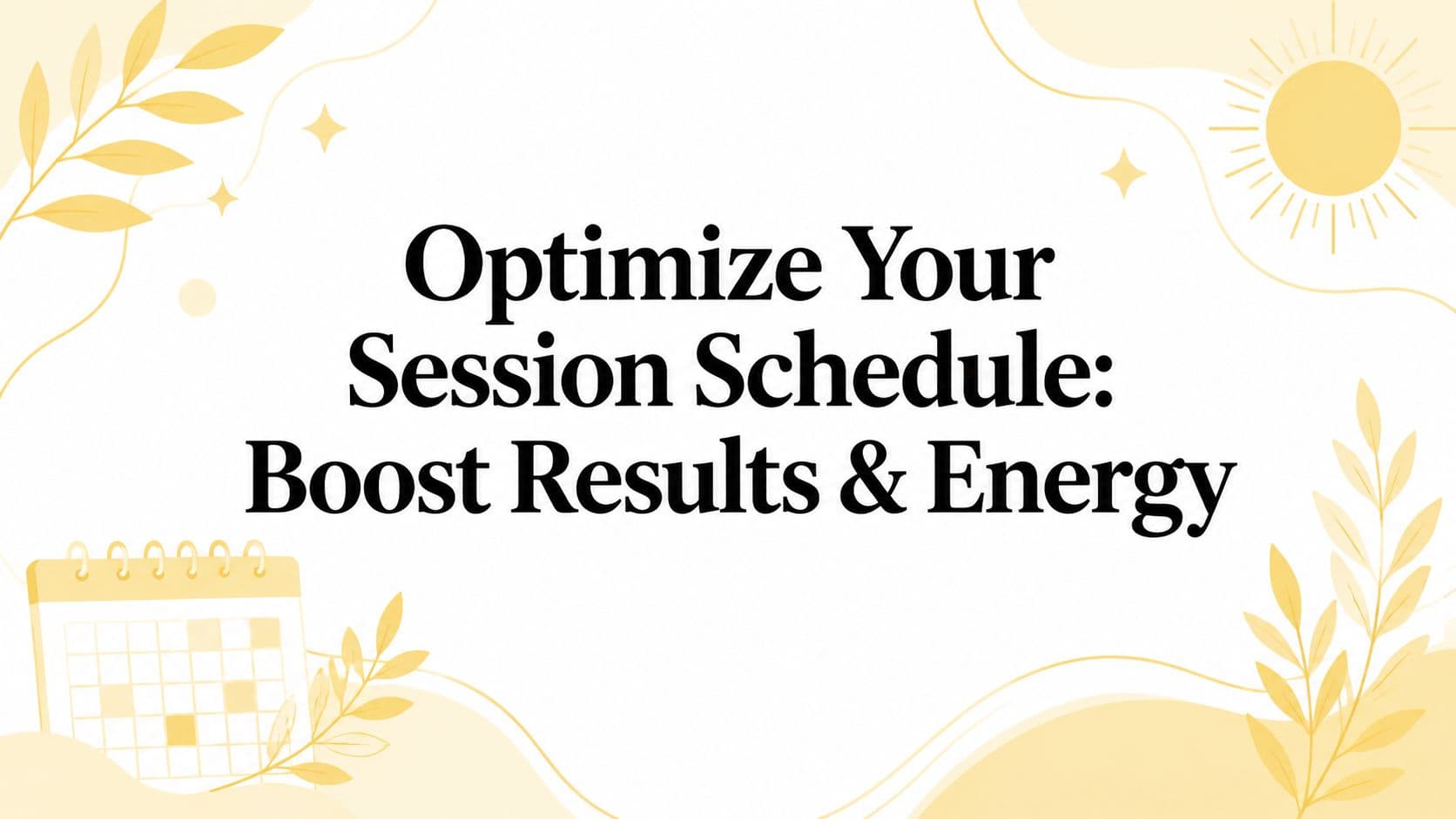Optimize Your Session Schedule: Boost Results & Energy