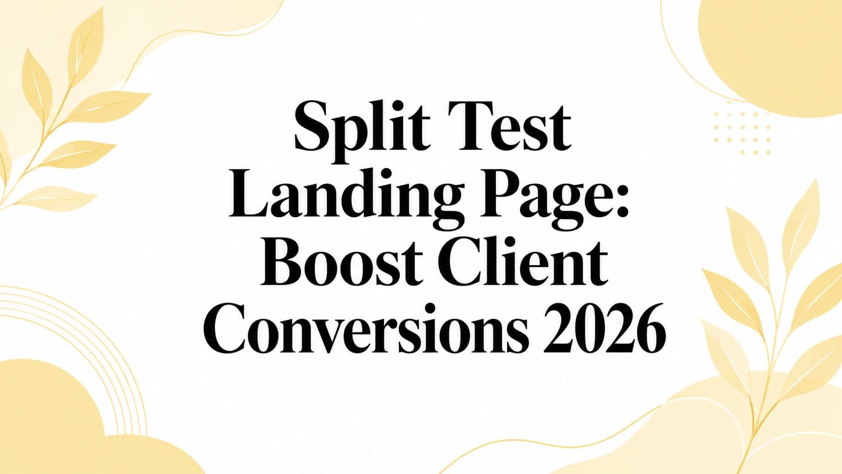 Split Test Landing Page: Boost Client Conversions 2026