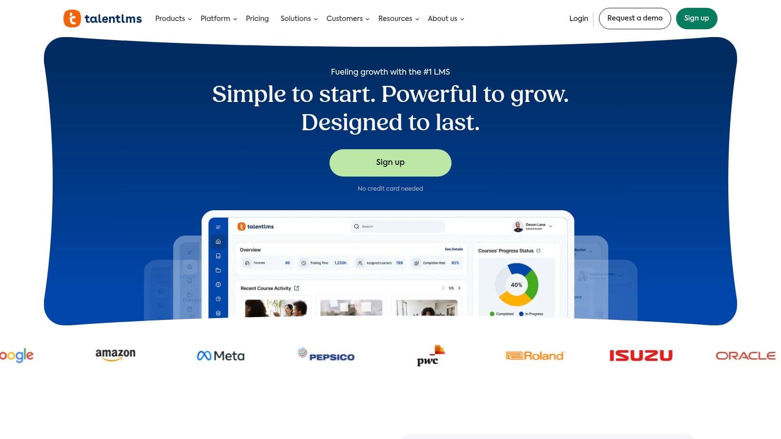 TalentLMS dashboard interface