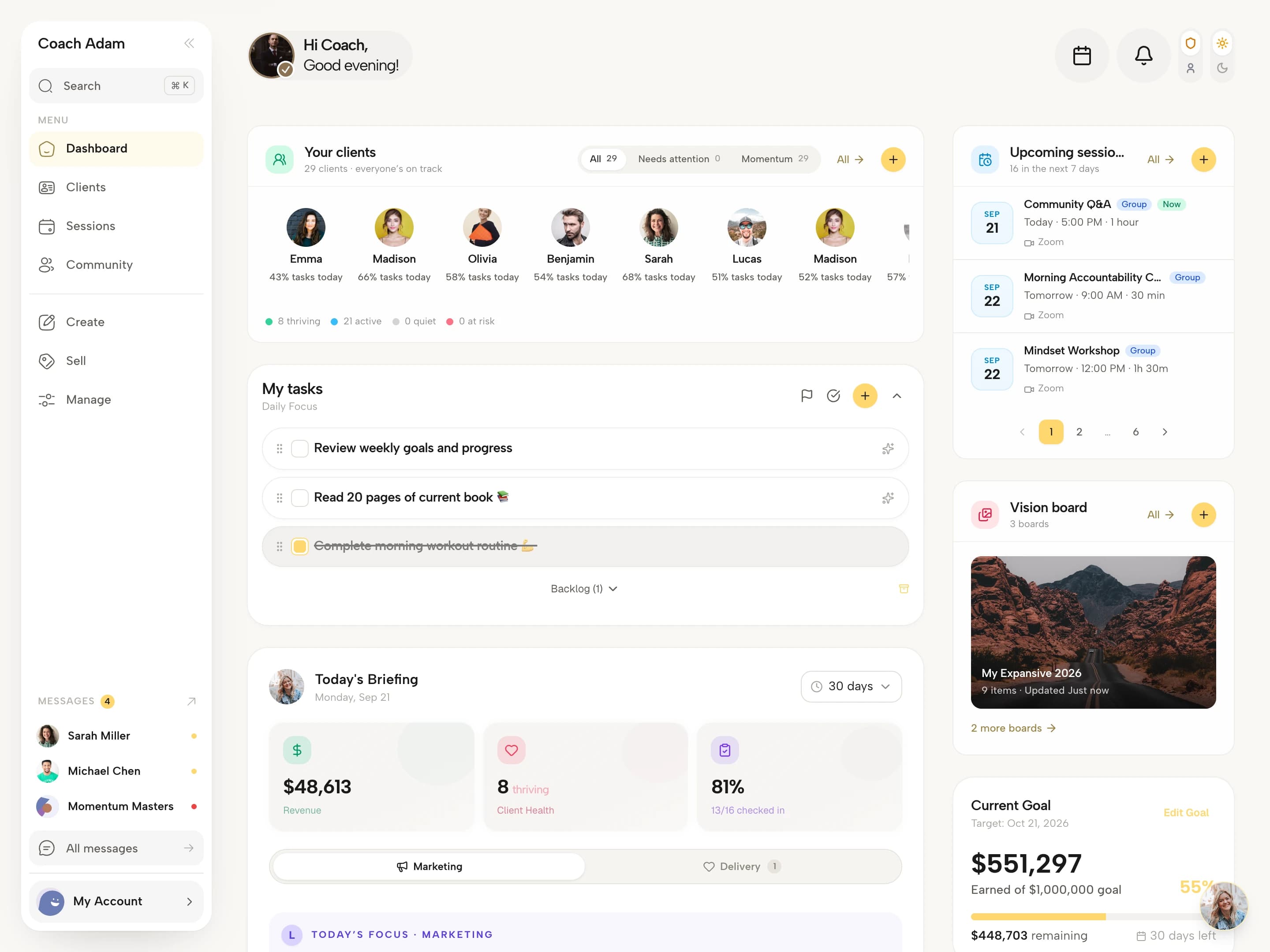 Coach Dashboard